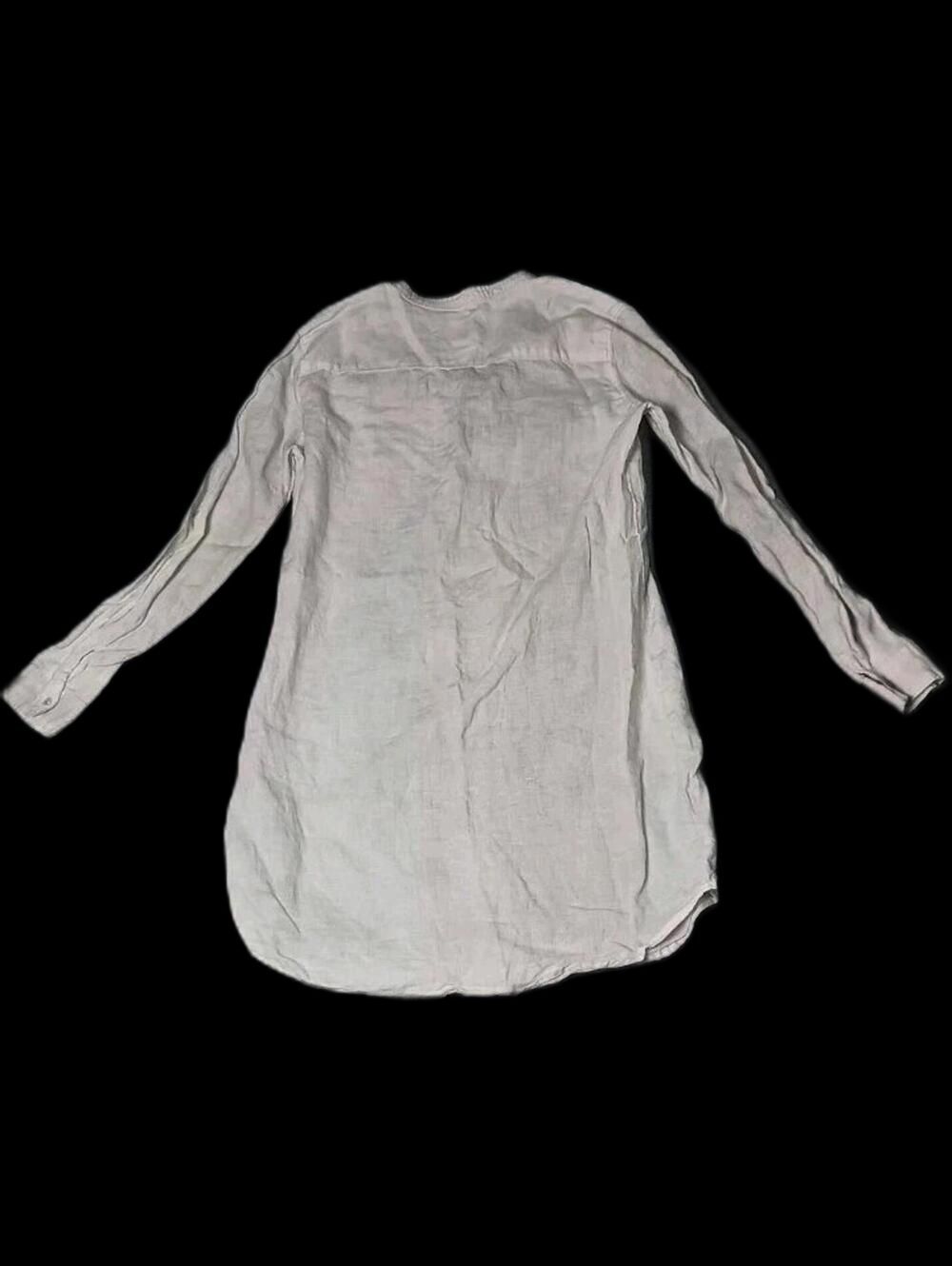 Malvin I Love Linen Partial Button Up Tunic Top Womens Size M Ivory Coastal - Picture 8 of 11